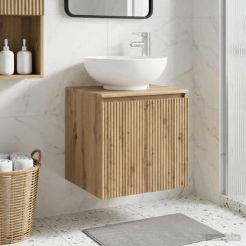 vidaXL Wandgemonteerde wastafelmeubel Artisanaal eiken, Verzenden, Nieuw