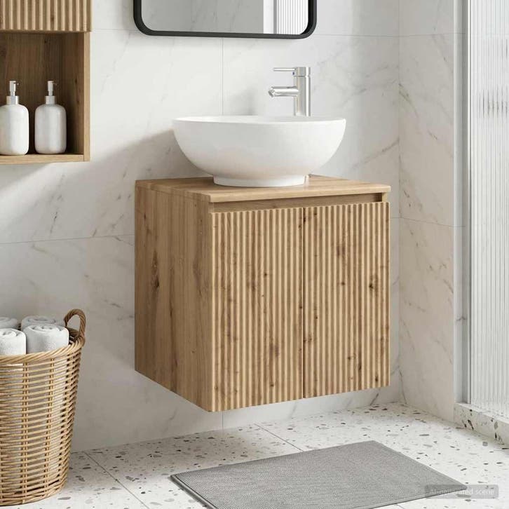 vidaXL Wandgemonteerde wastafelmeubel Artisanaal eiken, Huis en Inrichting, Tafels | Kaptafels, Nieuw, Verzenden