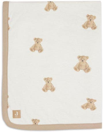 Jollein Deken Ledikant Jersey 100x150cm Teddy Bear, Verzenden, Nieuw