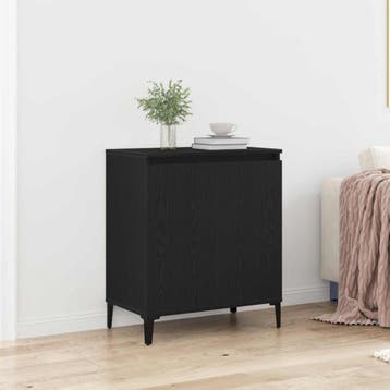 vidaXL Dressoir Zwart Eiken 60 x 35 x 70 cm Bewerkt hout, Verzenden, Nieuw, Overige houtsoorten, Minder dan 50 cm