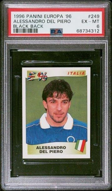 Panini 1996 Panini Europa 96 #249 Alessandro Del Piero - PSA, Verzamelen, Nieuw