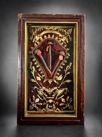 Reliekhouder - Glas, Hout - 1850-1900 - Heilige Nagels van
