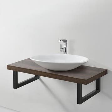 Ophangbeugel voor wastafelblad set van 2 zwart mat 40x20 cm, Verzenden, Nieuw