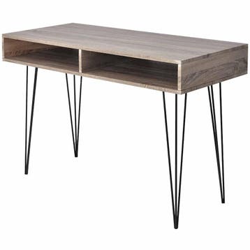 vidaXL Bureau met 2 compartimenten grijs, Huis en Inrichting, Verzenden, Nieuw