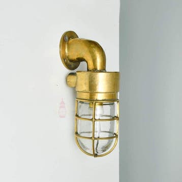 Wandlamp - Messing, Glas, Antiek en Kunst