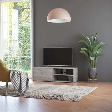 vidaXL Tv-meubel 120x34x37 cm bewerkt hout betongrijs, Minder dan 50 cm, Verzenden, 100 tot 150 cm, Nieuw