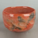 Rode Raku Theekop – Sasaki Shraku (Shraku-gama-oven) -, Antiek en Kunst