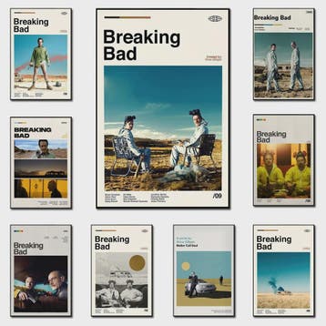 Breaking Bad Canvas Poster - Vintage Film Art Print voor Woo, Verzenden, Nieuw
