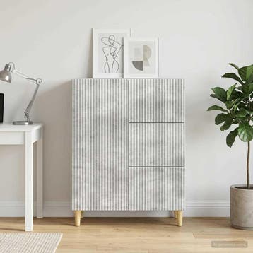 vidaXL Dressoir met lade Betongrijs 66 x 34,5 x 90 cm, Verzenden, Nieuw, Overige houtsoorten, Minder dan 50 cm