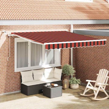 vidaXL Uitschuifbare luifel Oranje en Bruin 300 x 250 cm, Verzenden, Nieuw