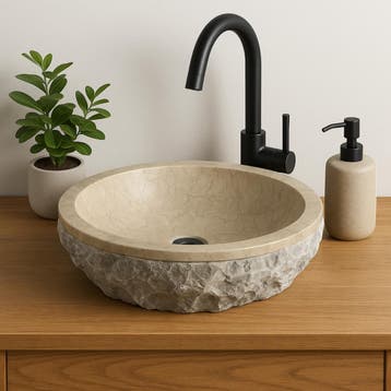 Wasbak | Wastafel | Marmer | 40x40x15 | Natuursteen | Crème, Verzenden, Nieuw