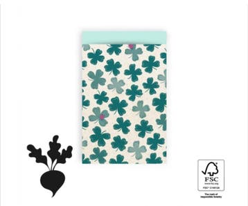 5x Cadeauzakje Klavertje 4 12x19cm (Per 5 stuks), Ophalen of Verzenden, Nieuw, Cadeauzakje