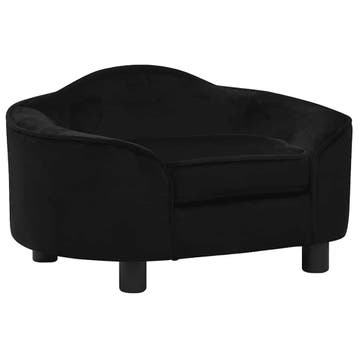 vidaXL Hondenbank 67x47x36 cm pluche zwart, Verzenden, Nieuw