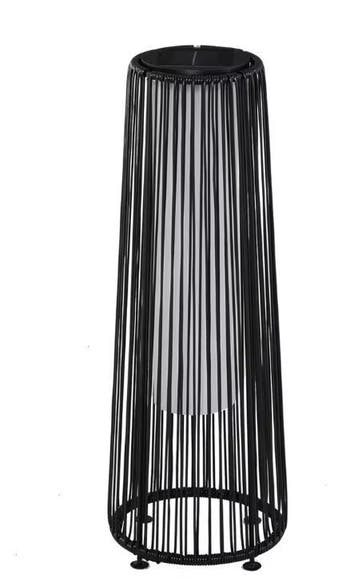 Rotan Solar Vloerlamp – Zwarte Buitenlamp met Automatische S, Verzenden, Nieuw