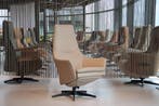 Design relaxfauteuil leer Gealux Arc 8027 met 2 motoren+accu, Huis en Inrichting, Fauteuils, Ophalen of Verzenden, Nieuw, Leer