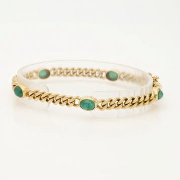 Armband - 14 karaat Geel goud - 4.00ct. tw. Smaragd, Nieuw