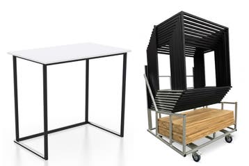 Supercombi | 10x Statafel Times Square 120x70cm + trolley, Ophalen of Verzenden, Nieuw, Kunststof