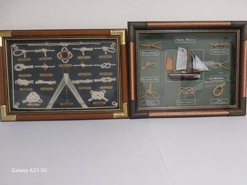 Vitrinelijst (2)- decoratief wandpaneel met zeeknopen -, Antiek en Kunst
