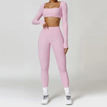 Dames Yoga Set 2-Delig: Sneldrogend Sportpak met Lange Mouwe, Verzenden, Nieuw