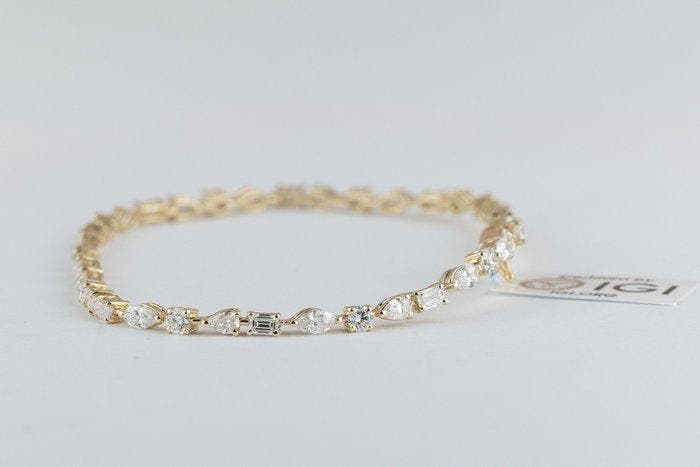 Armband - 14 karaat Geel goud - 3.50ct. tw. Diamant, Sieraden, Tassen en Uiterlijk, Armbanden