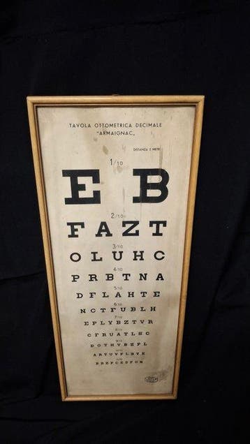Medische apparatuur - Decimale optometrische tafel, vintage