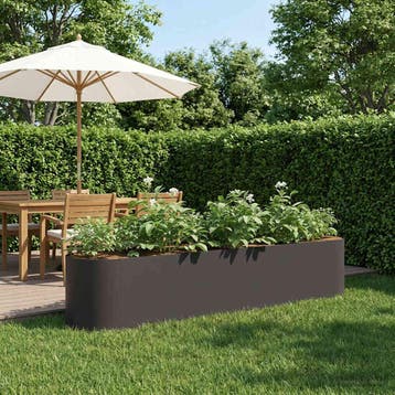 vidaXL Verhoogd Tuinbed Zwart 200 x 40 x 40 cm, Verzenden, Minder dan 60 cm, Nieuw, Metaal
