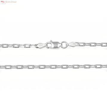 Zilveren vierkante kabel ketting 80 cm 2,9 mm, Sieraden, Tassen en Uiterlijk, Verzenden, Nieuw, Zilver