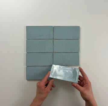 Wandtegel Equipe Cerámica Atlas Blauw Glans 7,5x15, Doe-het-zelf en Verbouw, Tegels, Nieuw, Minder dan 20 cm, 10 m² of meer, Wandtegels