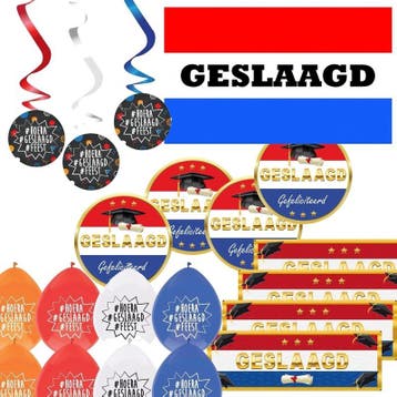 Geslaagd feestartikelen pakket XL - Geslaagd feestartikelen, Hobby en Vrije tijd, Feestartikelen, Verzenden, Nieuw