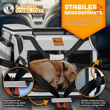 Reisbench hond - Draagtas hond - Transportbox - 61x42x42 cm, Verzenden, Zo goed als nieuw