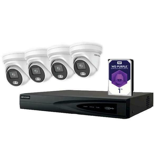 ColorVu IP set, 24/7 Fulltime kleur, 4 Dome’s met Audio +1TB, Zakelijke goederen, Kantoor en Winkelinrichting | Beveiliging