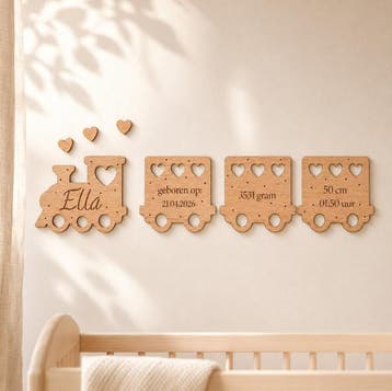 Wanddecoratie trein - babykamer trein, Ophalen of Verzenden, Nieuw, Wanddecoratie