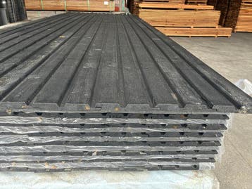 Zwarte rabatdelen-channelsiding-planken–schutting–18x130mm, Minder dan 25 mm, Overige typen, Nieuw, 250 tot 300 cm