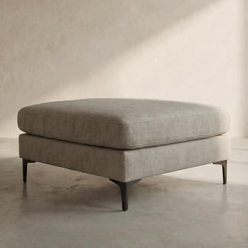 *WOONWINKEL* Rechthoekige Hocker Beige Stof, Huis en Inrichting, Banken | Voetenbanken en Poefen, Verzenden, Nieuw, Stof