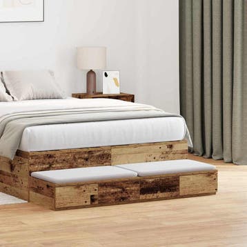 vidaXL Bedlades Oudhout 120 x 36,5 x 16,5 cm Bewerkt hout, Huis en Inrichting, Slaapkamer | Nachtkastjes, Verzenden, Nieuw, Hout