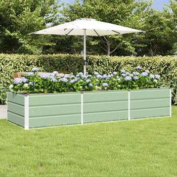 vidaXL Plantenbak Groen 240 x 80 x 45 cm Staal, Tuin en Terras, Bloembakken en Plantenbakken, Verzenden, Nieuw, Metaal, 60 tot 100 cm