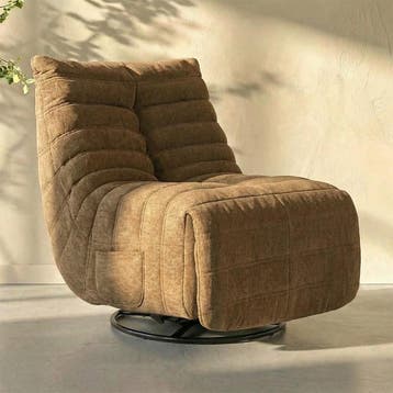 *WOONWINKEL* Elektrische Relaxfauteuil Retro Caramel, Huis en Inrichting, Verzenden, Nieuw, Stof