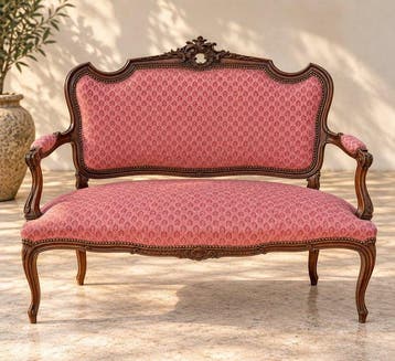 Sofa - Walnoot - Louis XV-bankette