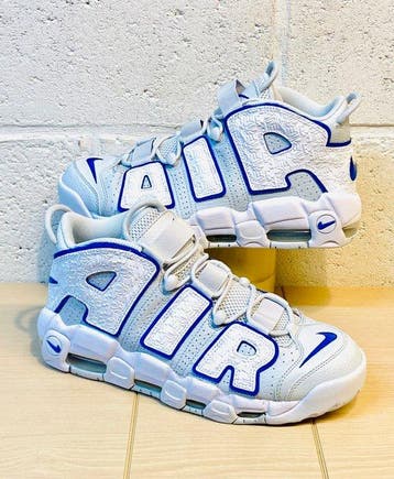 Nike - Uptempo White Embossed Royal Blue P40 - Sneakers -, Nieuw