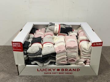 Veiling - Lucky Brand damessokken 6-pack maat 37-41 (display, Nieuw