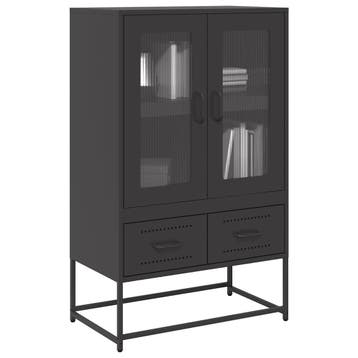 vidaXL buffetkast 68x39x111,5 cm staal zwart, Verzenden, Nieuw, Metaal