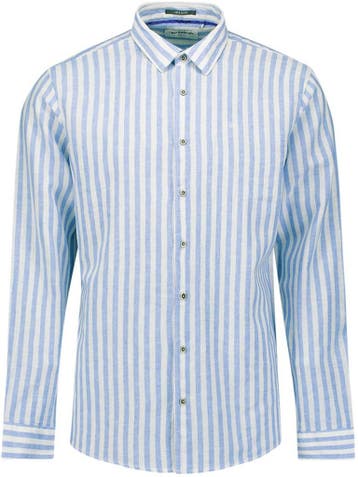 No Excess Overhemd Cotton Linen Stripes Blauw maat M Heren, Verzenden, Nieuw, Blauw, No Excess