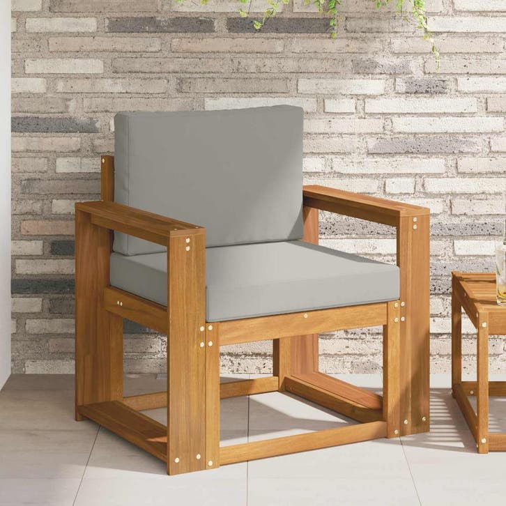 vidaXL Tuinbank Massief Acaciahout en Polyester, Tuin en Terras, Tuinsets en Loungesets, Nieuw, Verzenden