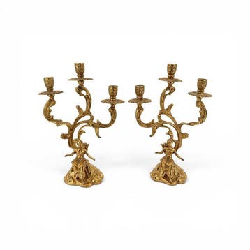 Kandelaber (2) - Brons - Mythologische figuren, Antiek en Kunst