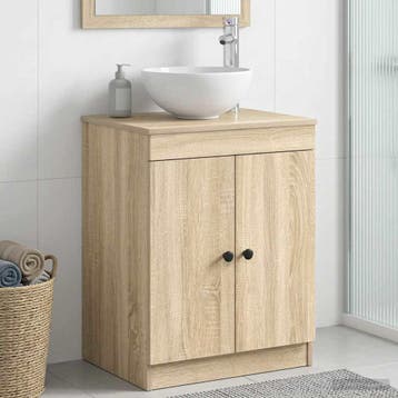 vidaXL Badkamerkast Sonoma Eiken 54 x 41 x 70 cm Bewerkt, Verzenden, Nieuw