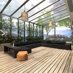 vidaXL 11-delige Loungeset met kussens poly rattan zwart, Verzenden, Nieuw, Meer dan 8 zitplaatsen, Loungeset