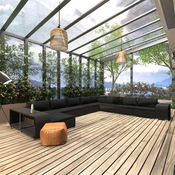 vidaXL 11-delige Loungeset met kussens poly rattan zwart, Verzenden, Nieuw, Meer dan 8 zitplaatsen, Loungeset