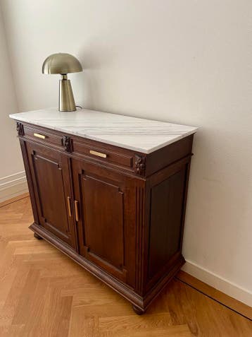 Eikenhouten dressoir met NIEUW marmer blad, Ophalen, Eikenhout, Nieuw, Modern vintage 