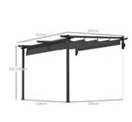 Aluminium Pergola 3x3 m – Wandmodel met Uitschuifbaar Dak, Tuin en Terras, Verzenden, Nieuw