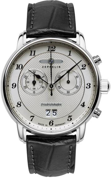 Zeppelin 8584-4 Friedrichshafen chronograaf horloge 40 mm, Overige merken, Staal, Verzenden, Polshorloge